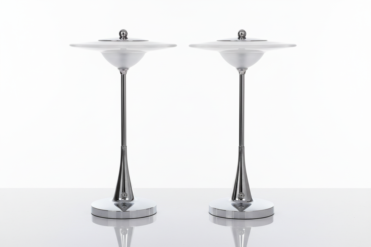 UFO Touch Table Lamp - Silver Rechargeable Cordless LED | Lumiosa™