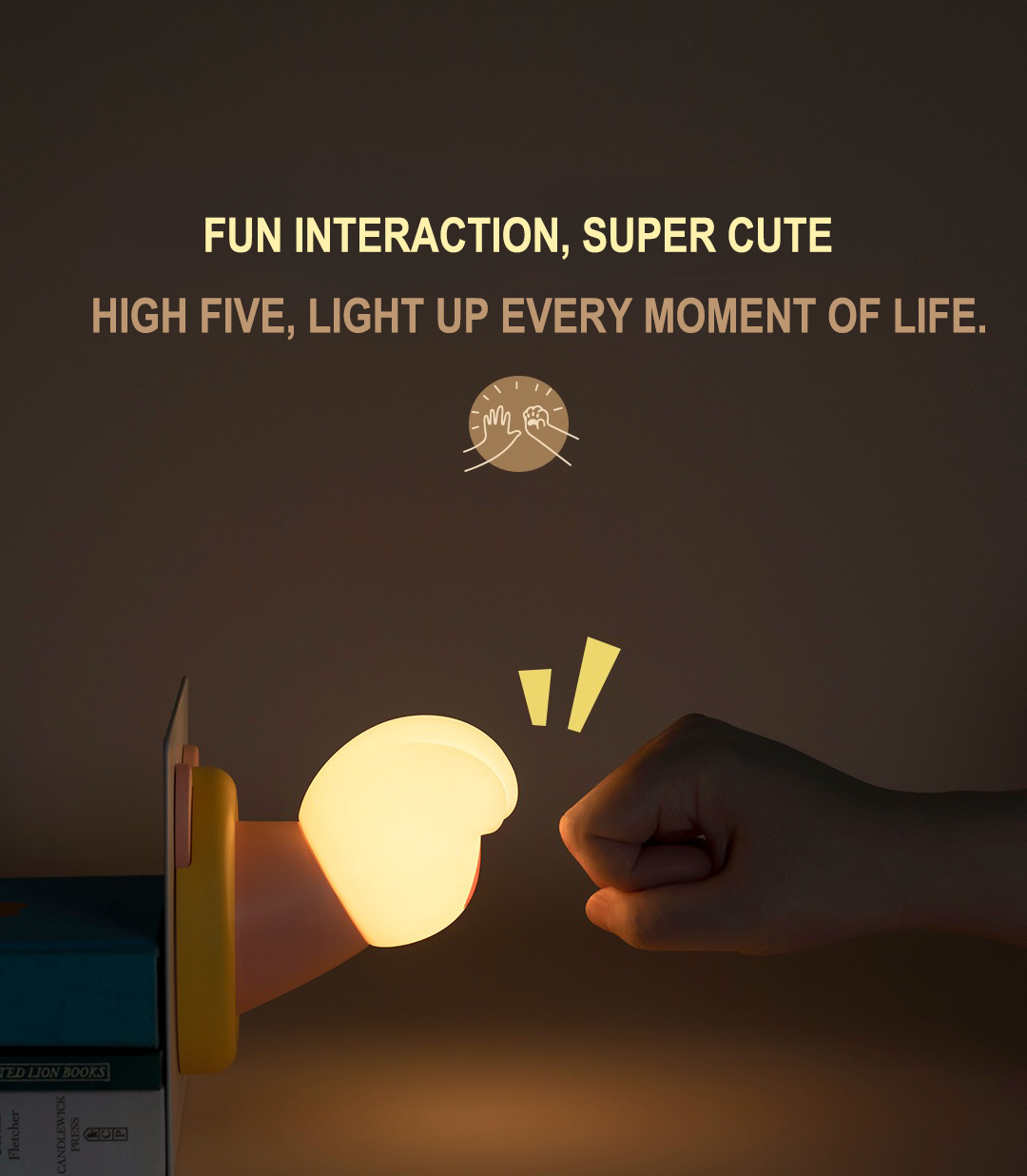 kawaii cat paw bedside lamp with 3 brightness levels