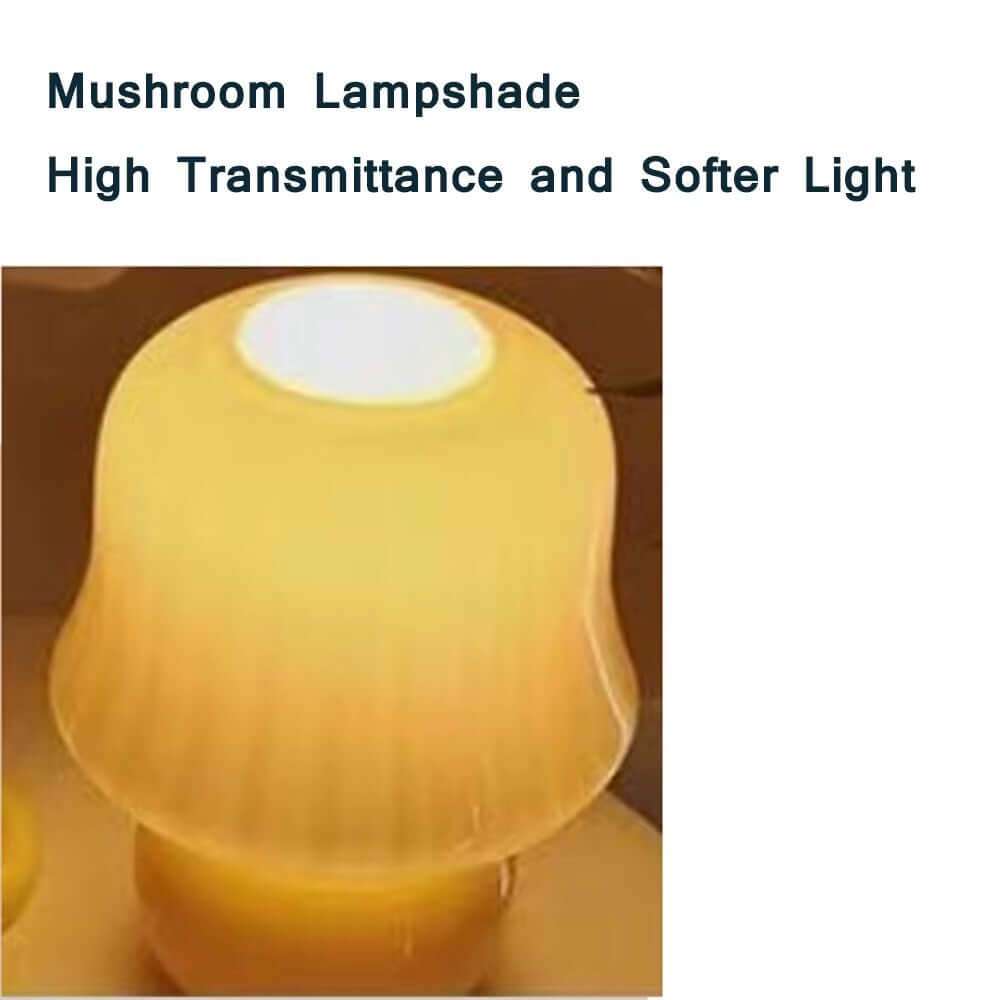 French cream mushroom table lamp with high transmittance and softer light, perfect for cozy interiors.