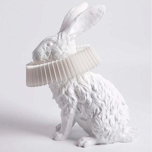 Resin cartoon bunny lamp with PVC lampshade