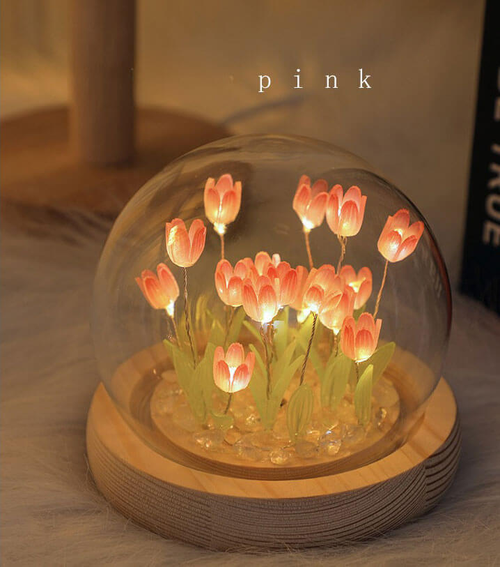 DIY handmade tulip light eternal flower gift for her and him