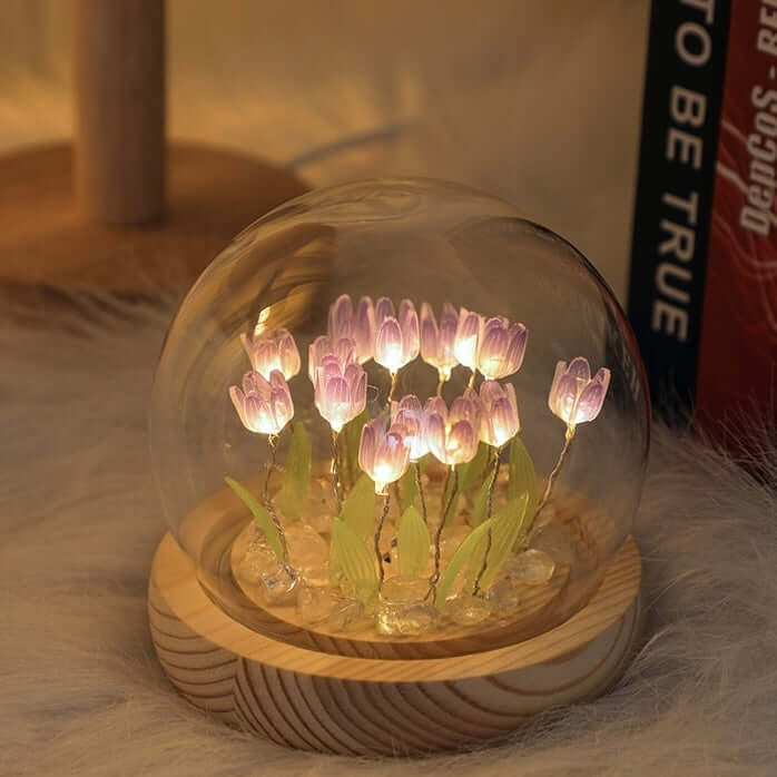 Romantic handmade tulip LED lamp eternal love flower decor gift