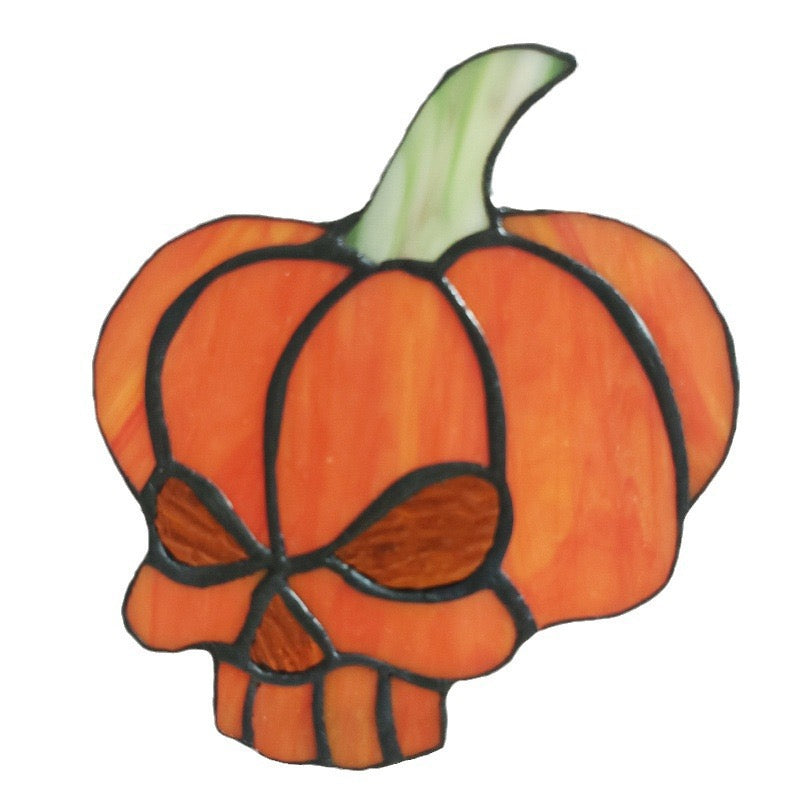 Halloween Stained Glass Pumpkin Night Light for Kids