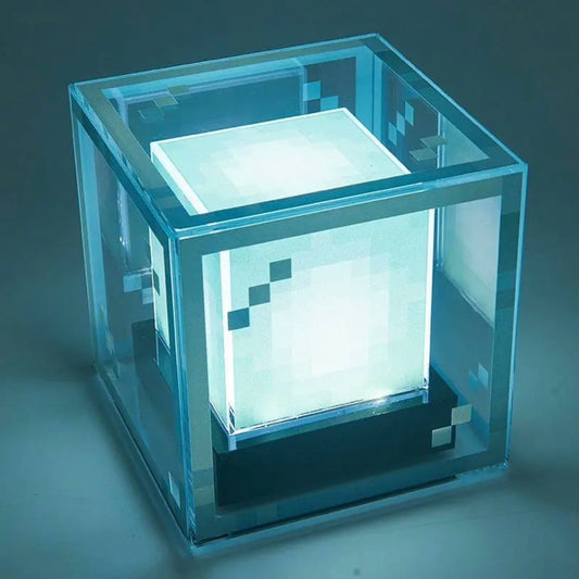 Minecraft Beacon RGB Night Light | Pixel Style Rechargeable Lamp