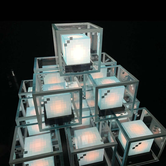 Minecraft Beacon RGB Night Light | Pixel Style Rechargeable Lamp