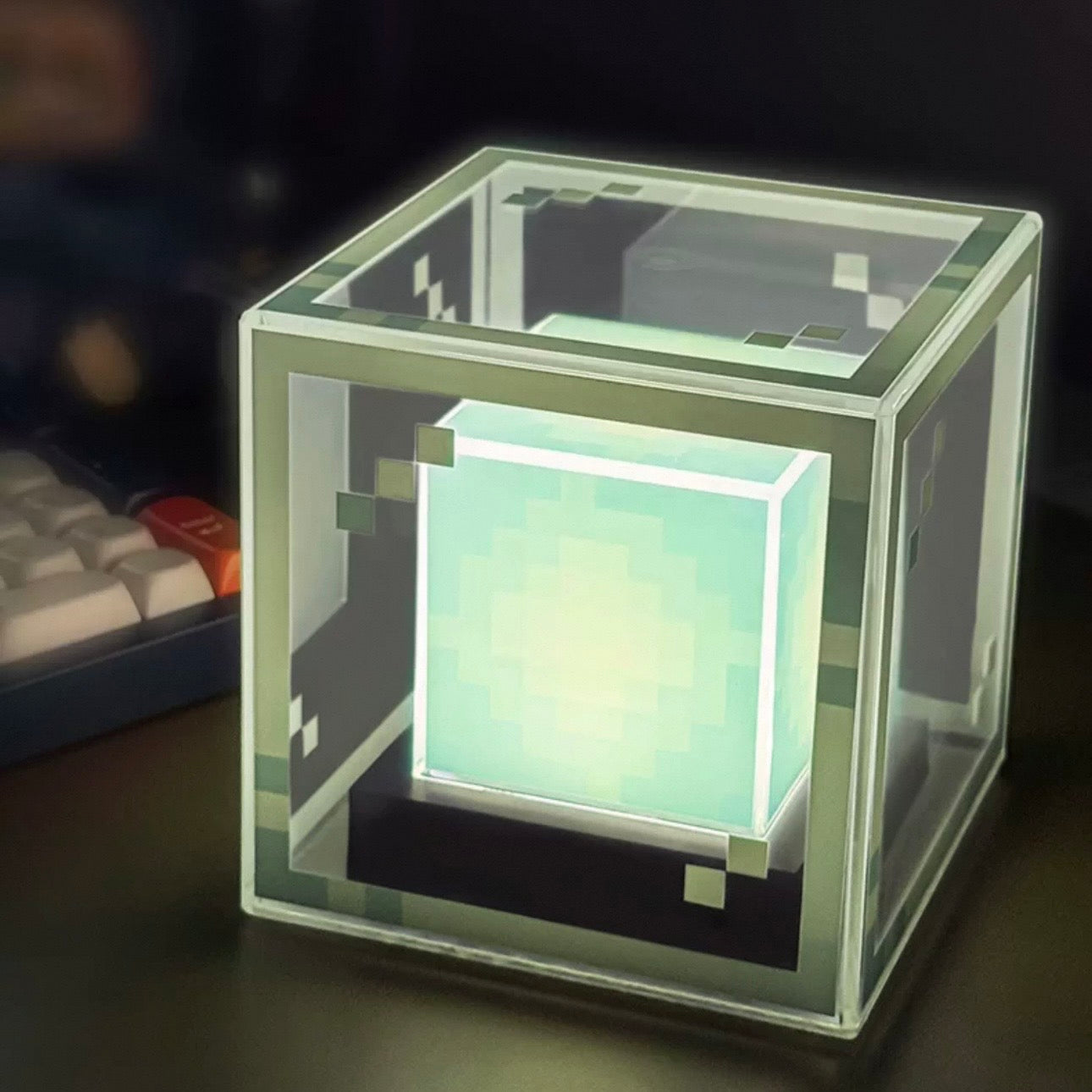 Minecraft Beacon RGB Night Light | Pixel Style Rechargeable Lamp