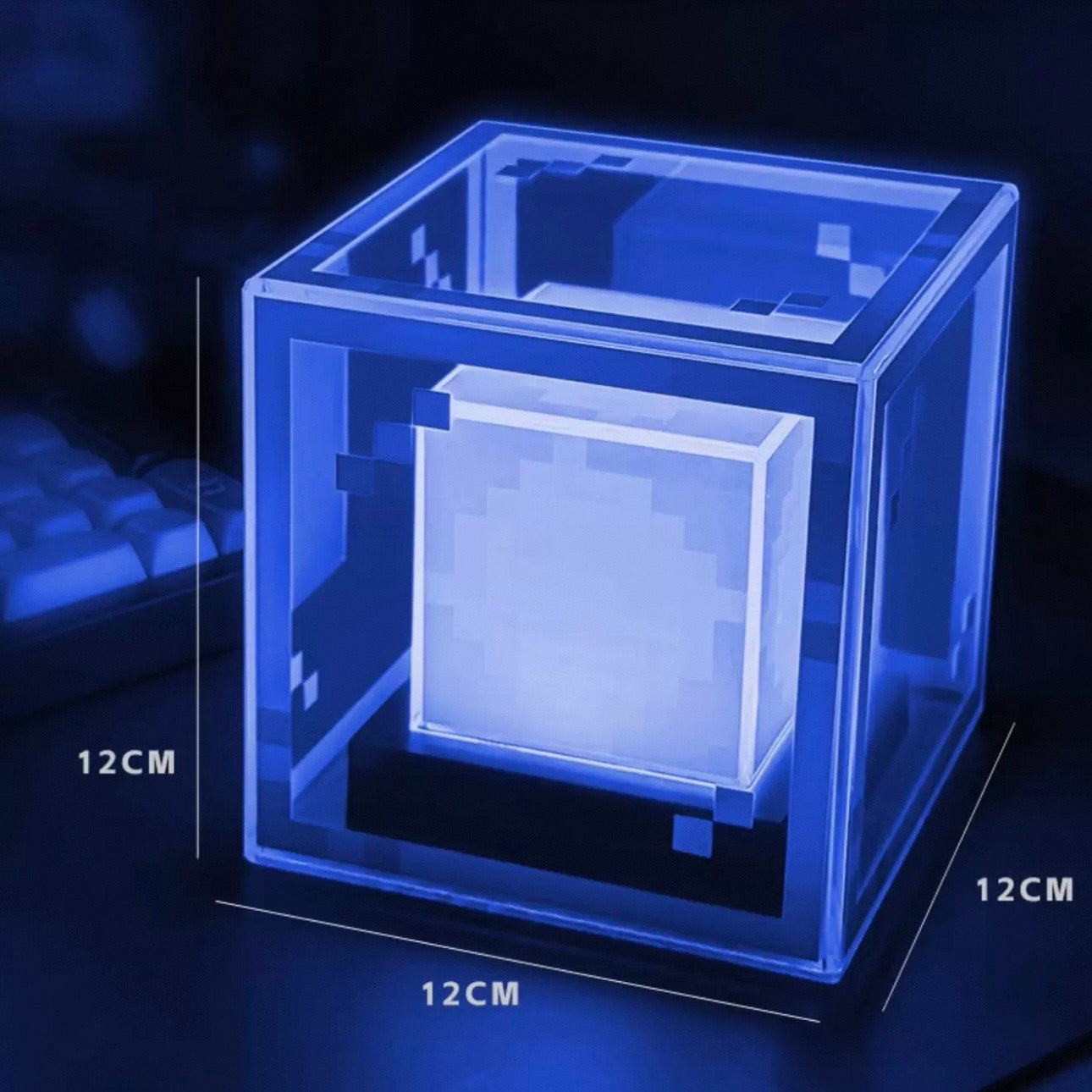 Minecraft Beacon RGB Night Light | Pixel Style Rechargeable Lamp