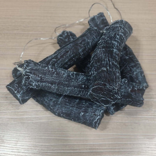 🔥 Realistic Resin Fireplace Logs - Cozy Plug-in Decor Set