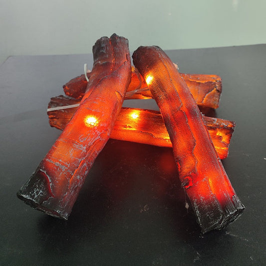 🔥 Realistic Resin Fireplace Logs - Cozy Plug-in Decor Set
