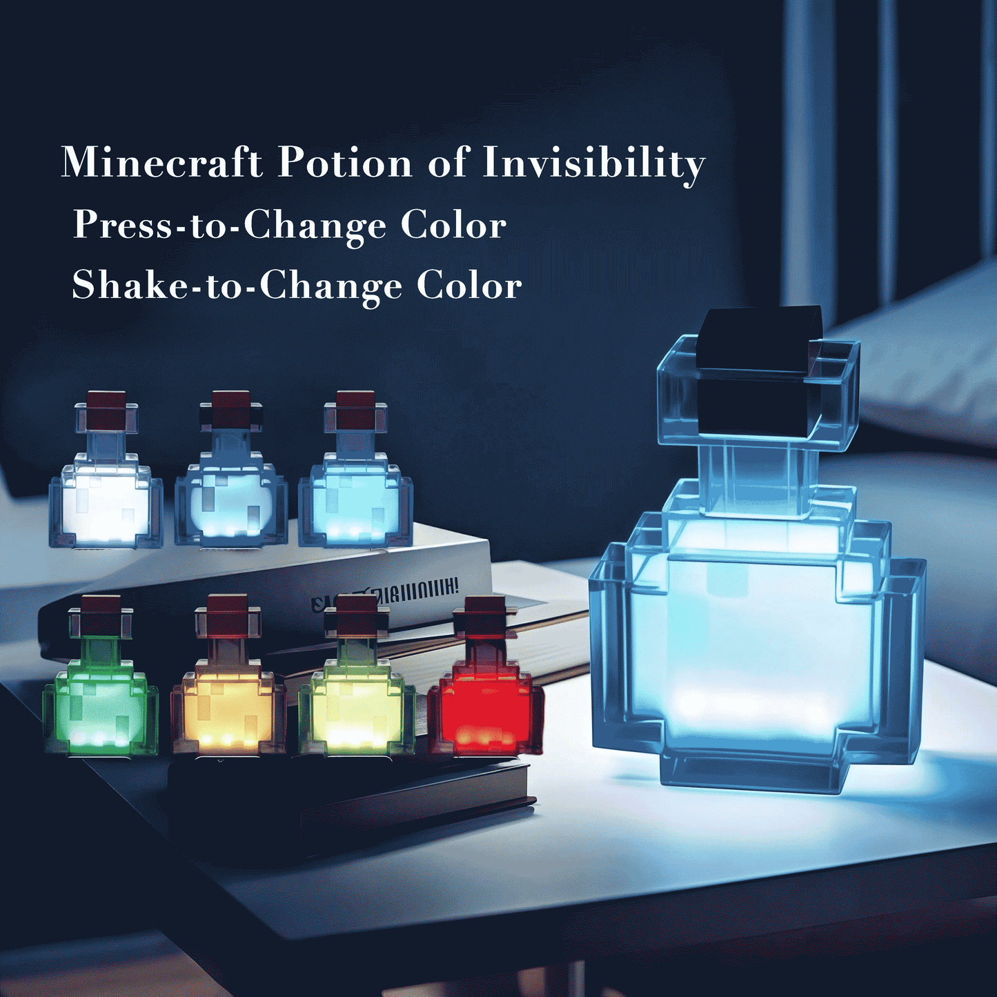 ✨ Minecraft Potion Bottle Lamp – Color-Changing LED Night Light