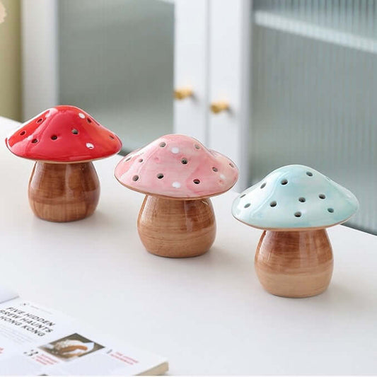 Glowing Mushroom Ceramic Night Light – Cozy Bedroom Table Lamp