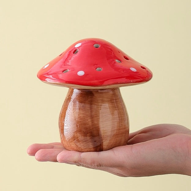 Glowing Mushroom Ceramic Night Light – Cozy Bedroom Table Lamp