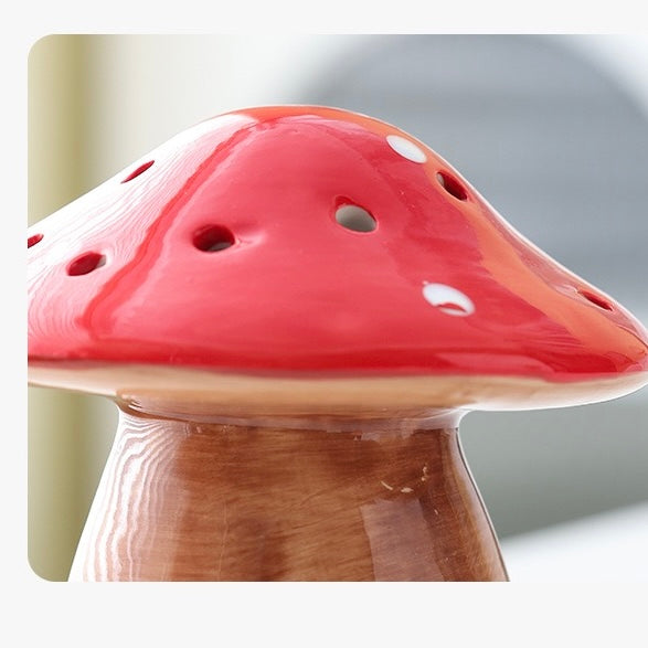 Glowing Mushroom Ceramic Night Light – Cozy Bedroom Table Lamp