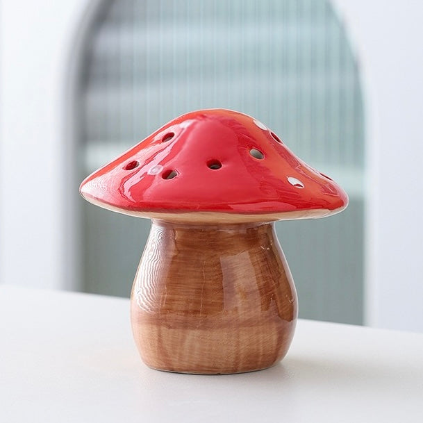Glowing Mushroom Ceramic Night Light – Cozy Bedroom Table Lamp