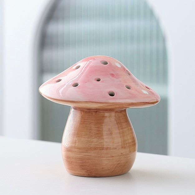 Glowing Mushroom Ceramic Night Light – Cozy Bedroom Table Lamp