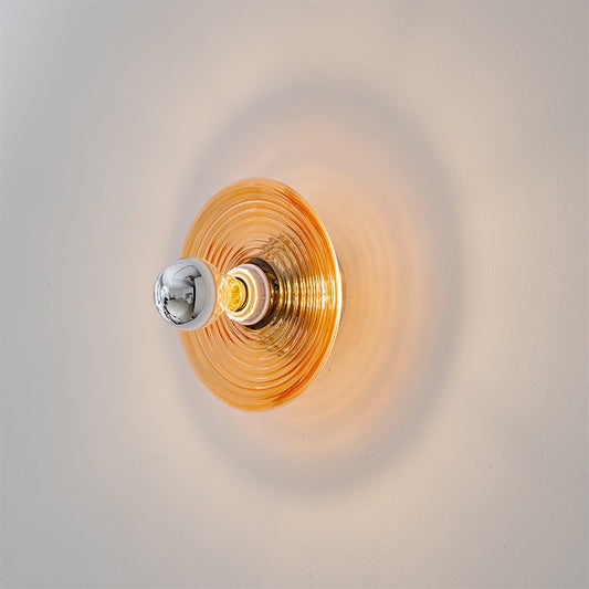Vintage Ripple Glass Wall Lamp - Modern LED 20cm for Corridor