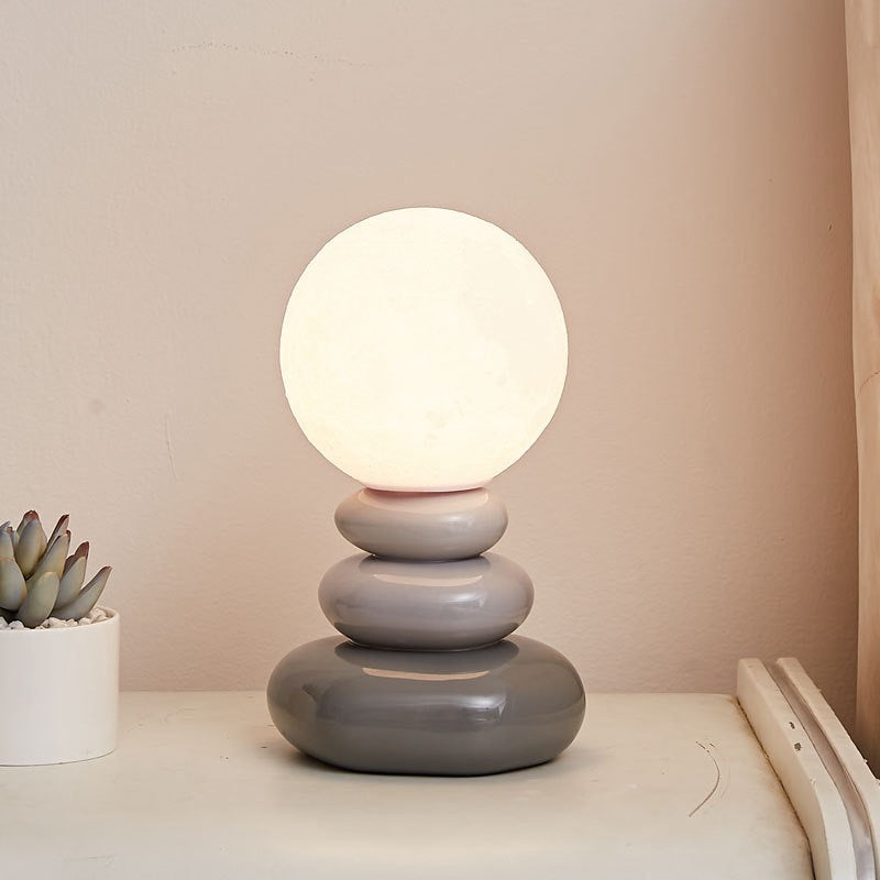 Nordic Cream Stone Moon Lamp – Creative LED Night Light