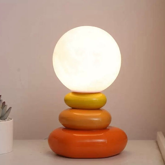 Nordic Cream Stone Moon Lamp – Creative LED Night Light