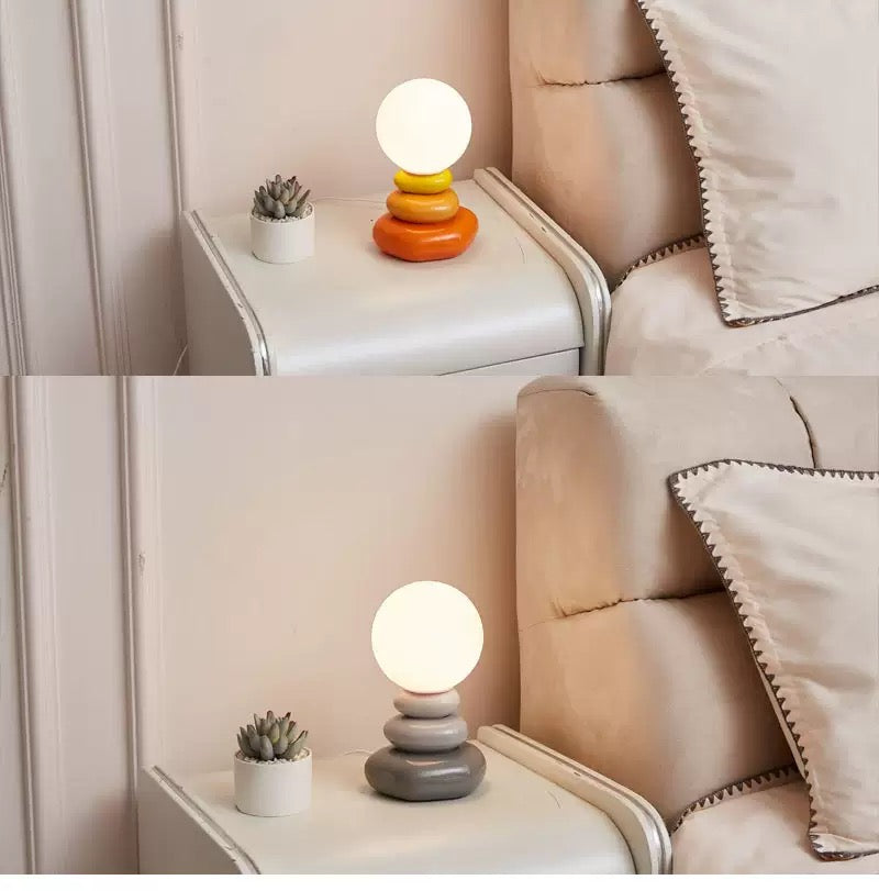 Nordic Cream Stone Moon Lamp – Creative LED Night Light