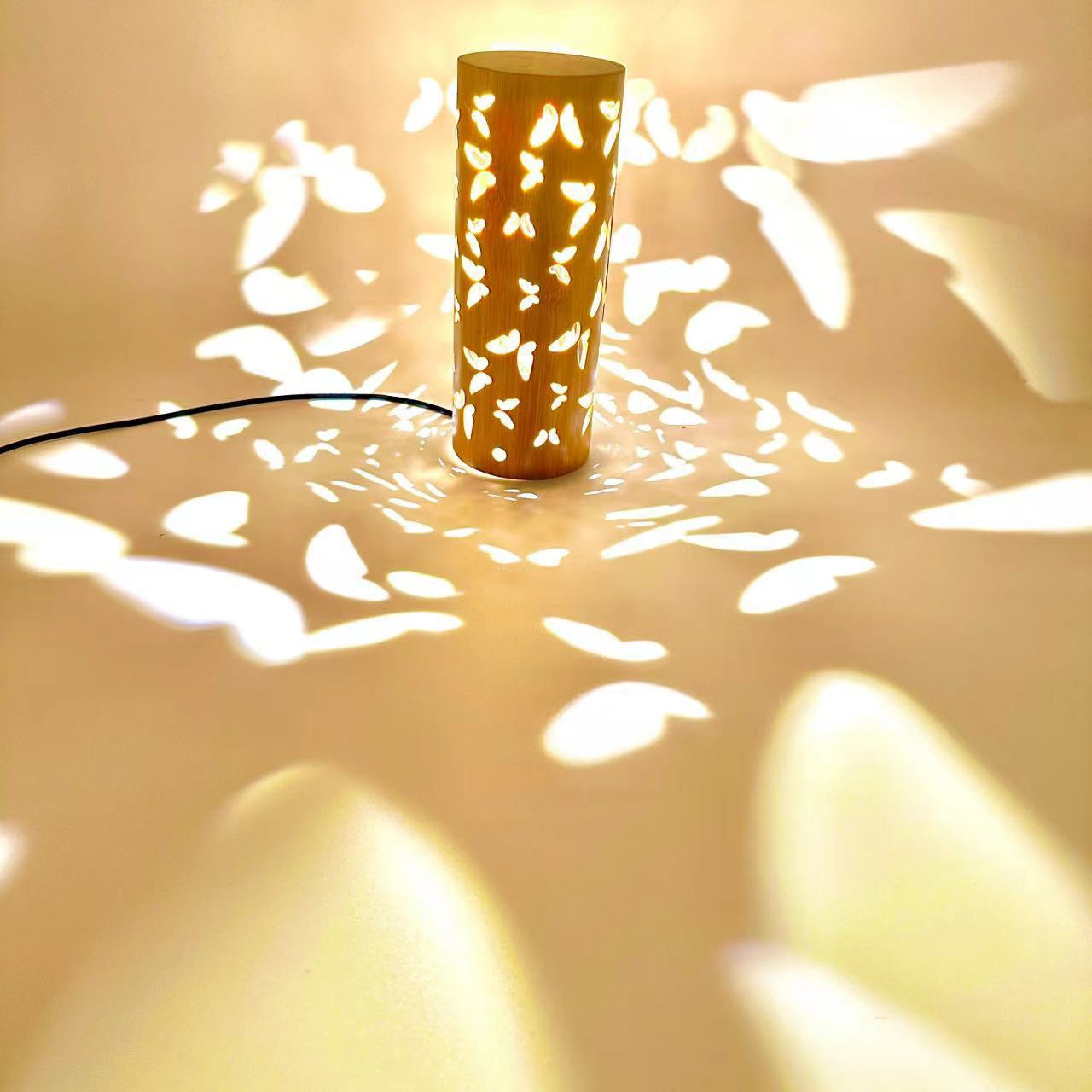 Creative Butterfly USB Projection Table Lamp – Bamboo Night Light