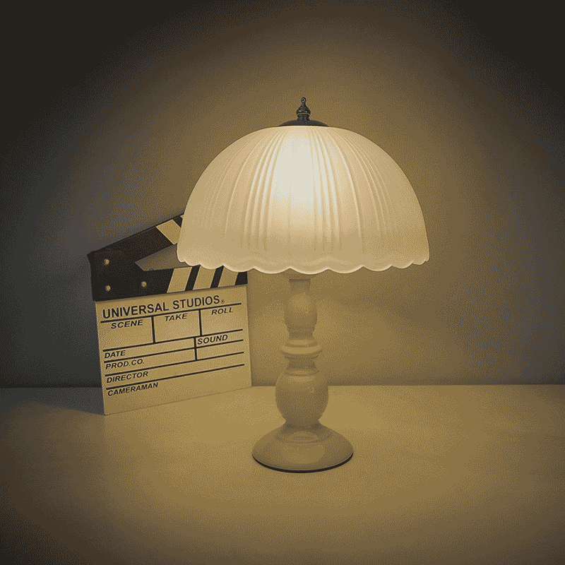Vintage European Glass Table Lamp – 3-Color Dimmable LED