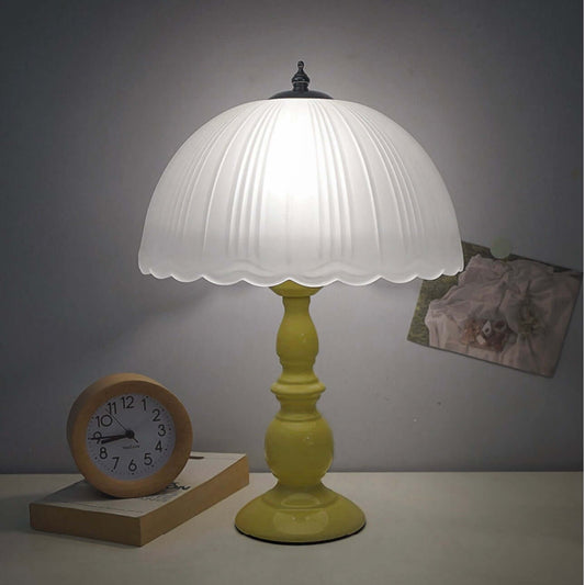 Vintage European Glass Table Lamp – 3-Color Dimmable LED