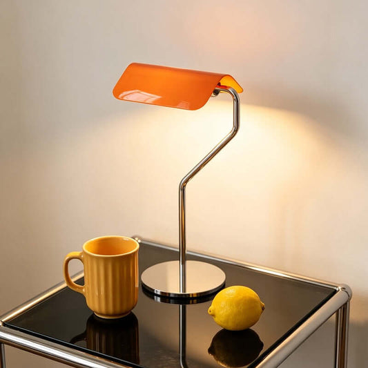 Modern Bauhaus table lamp on bedside table