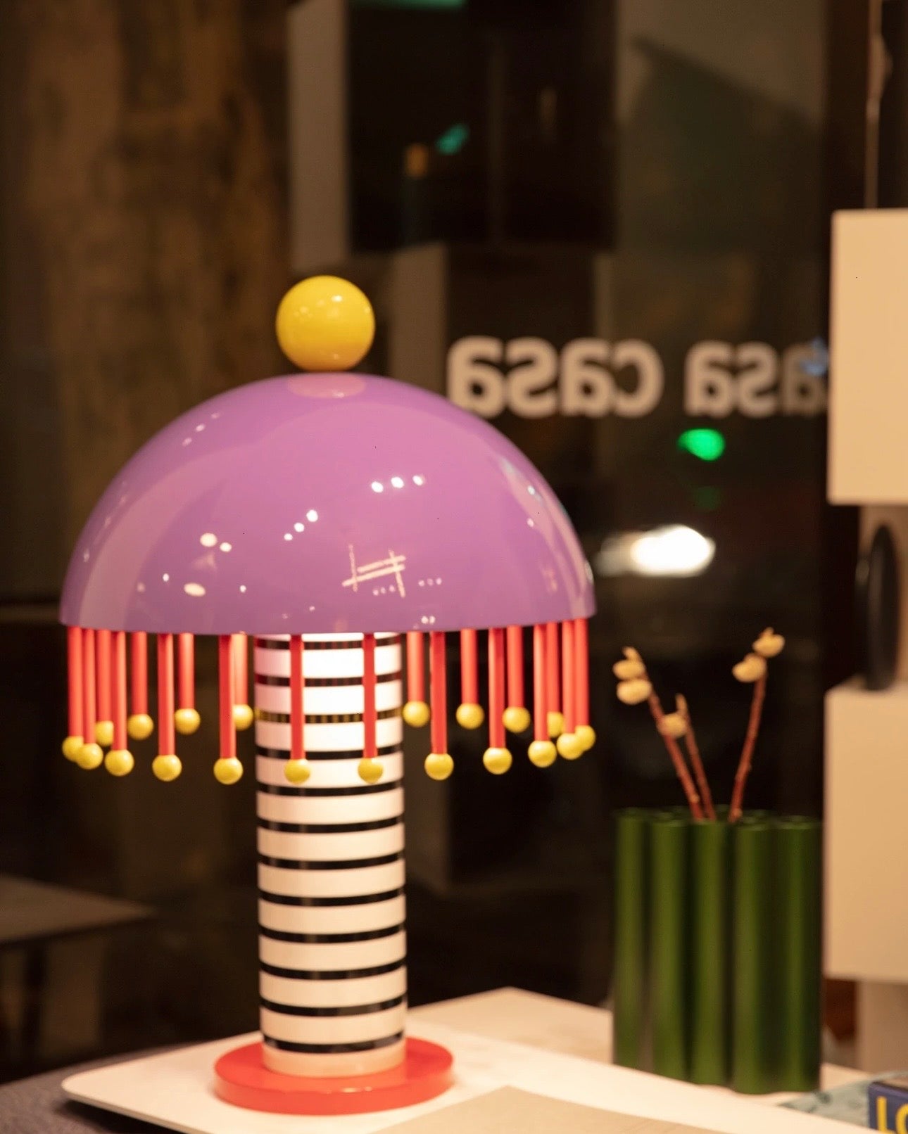 Memphis Style Italian Designer Table Lamp - Colorful Boho Night Light for Kids Room & Nursery | Artistic Iron Bedside Lamp