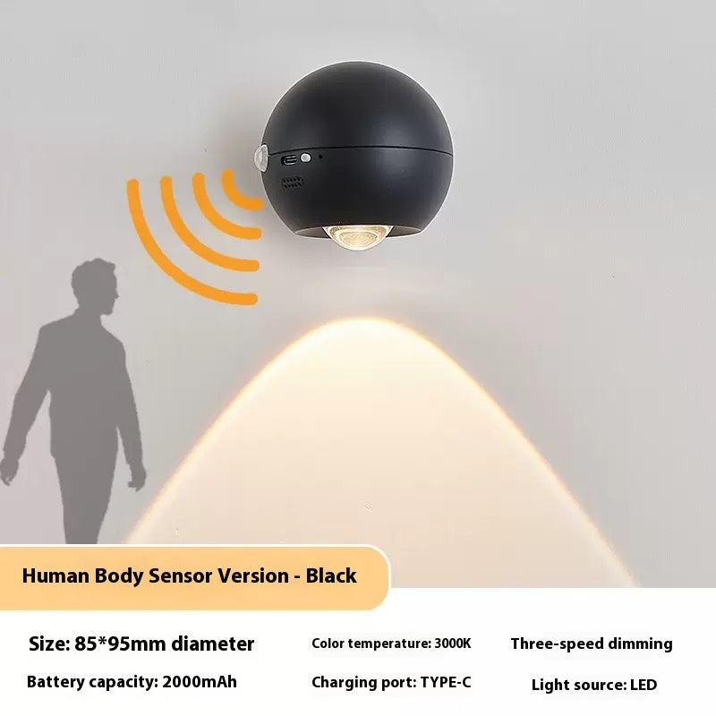 Wireless magnetic wall lamp-human body sensor lamp-night light