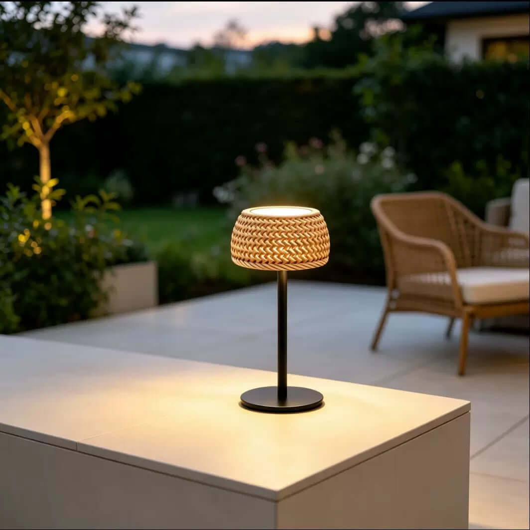 Sculptural Cordless Dining Table Lamp – Solar & USB-C Charging