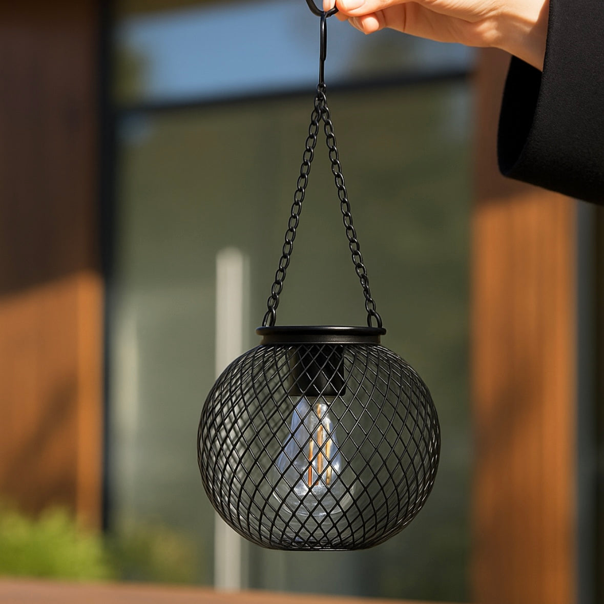 Outdoor metal mesh lanterns – hanging decorative garden light