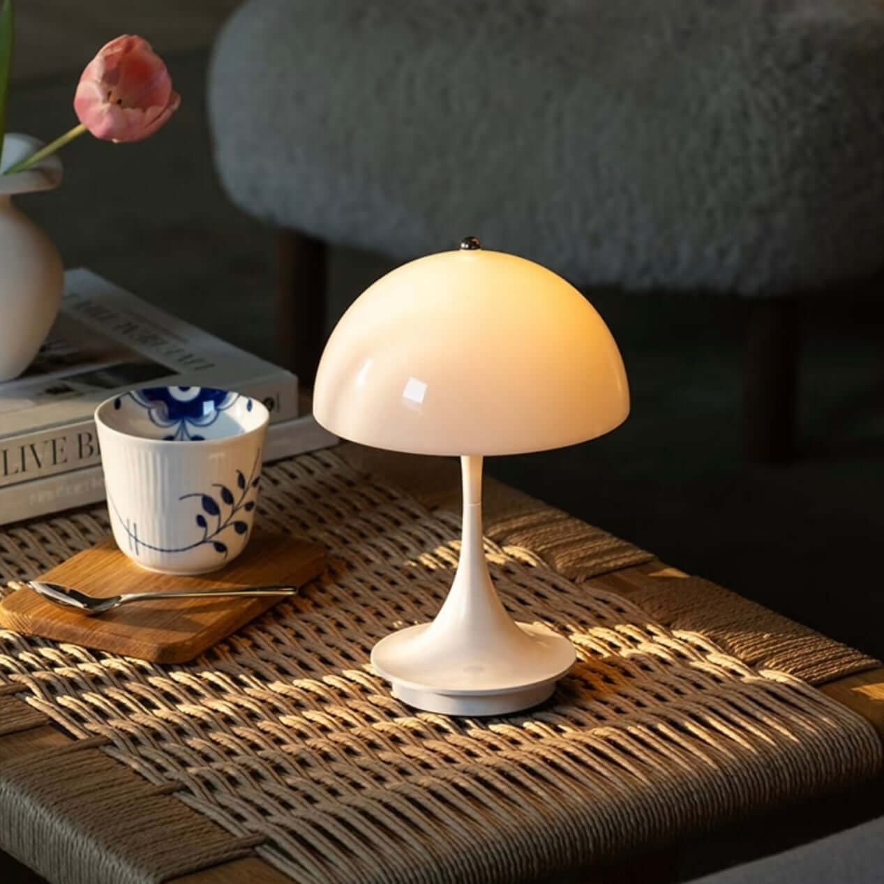 compact rechargeable jellyfish lamp for bedside or desk