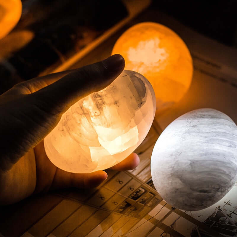 Gypsum Ore LED Night Light – Mini Bedside Ambient Lamp
