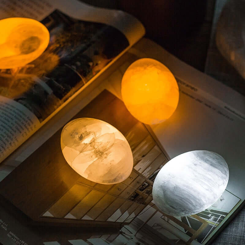 Gypsum Ore LED Night Light – Mini Bedside Ambient Lamp