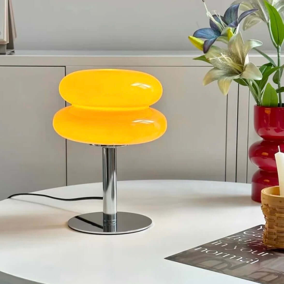 Modern Bauhaus Double-Layer Glass Table Lamp – Mushroom Style Bedside LED Lamp