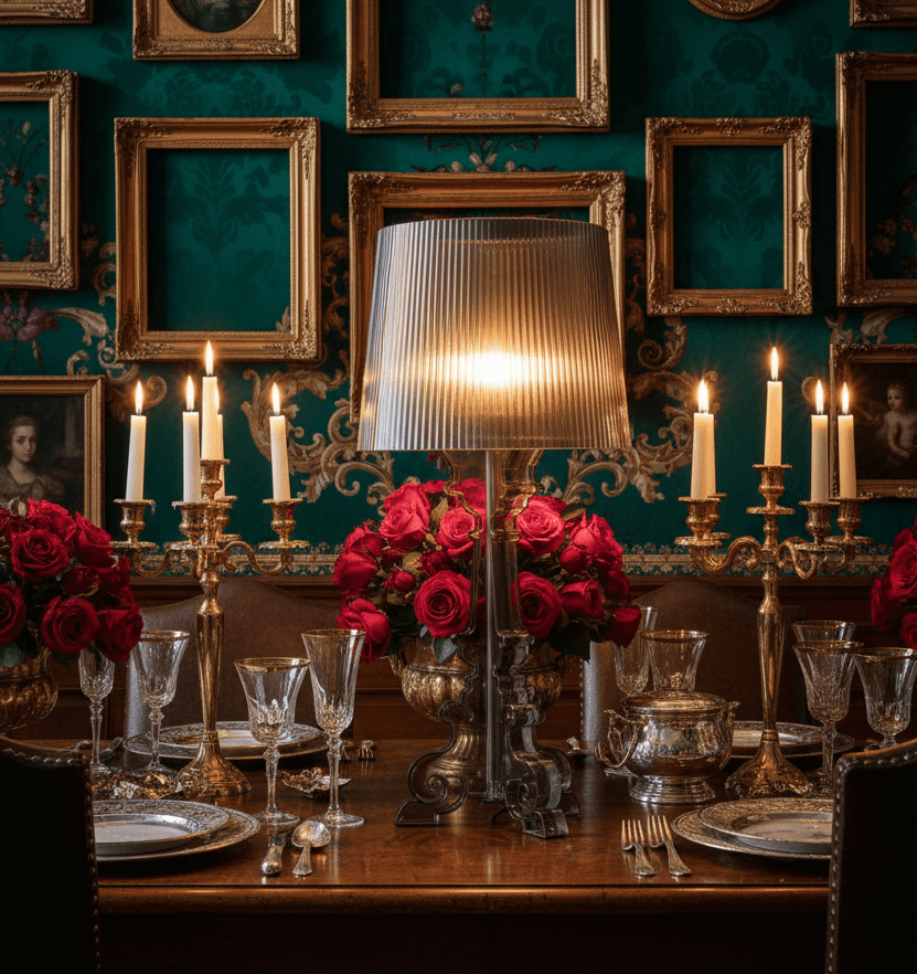 Acrylic Baroque Style Table Lamp - 19" Aesthetic Accent Lighting