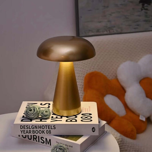 Metal Enthusiast's Cool and Wabi-sabi Style Metal Touch-controlled Mushroom Lamp