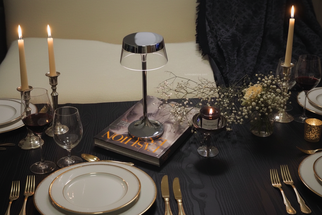 Luxury cordless table lamp for fine dining restaurant style