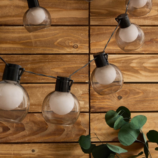 Outdoor Firefly String Lights on black wire with 10 bulbs