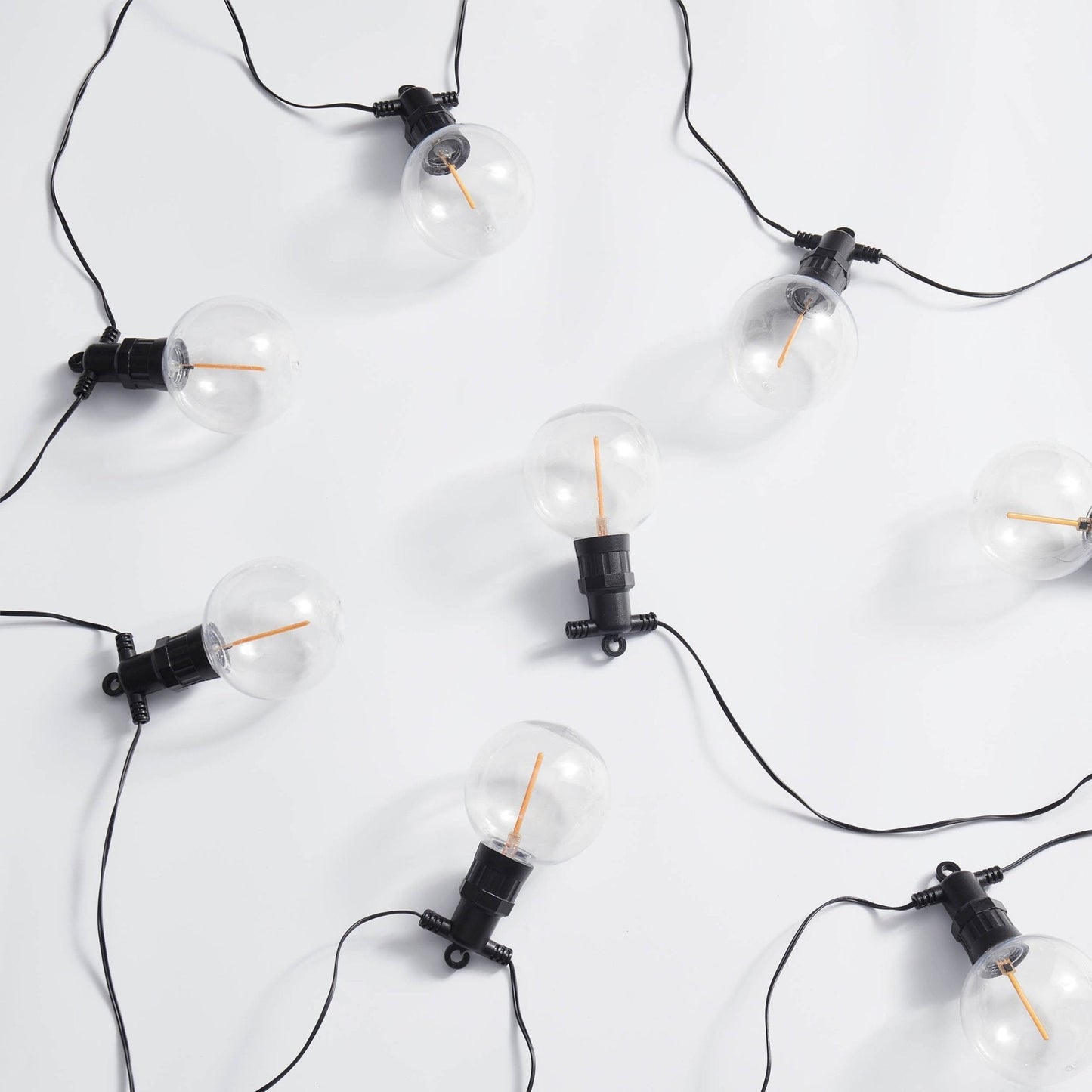 Outdoor festive string lights for garden and terrace decoration