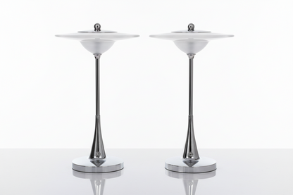 UFO Touch Table Lamp - Silver Rechargeable Cordless LED | Lumiosa™