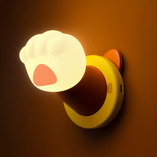 cute cat paw night light touch control bedside lamp
