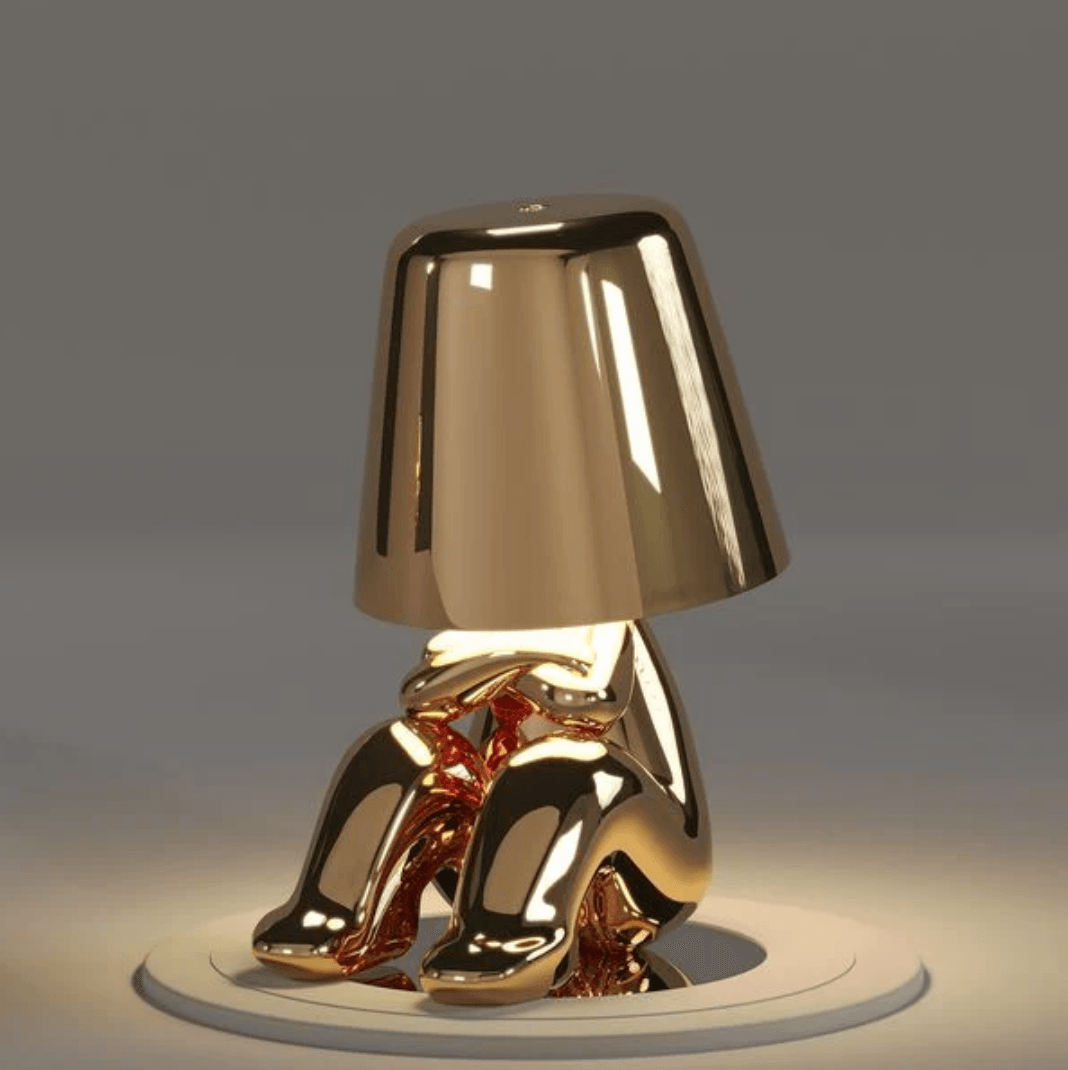 Thinker Brothers table lamp, modern Italian design with elegant shape, illuminating spaces with flexible lighting options.