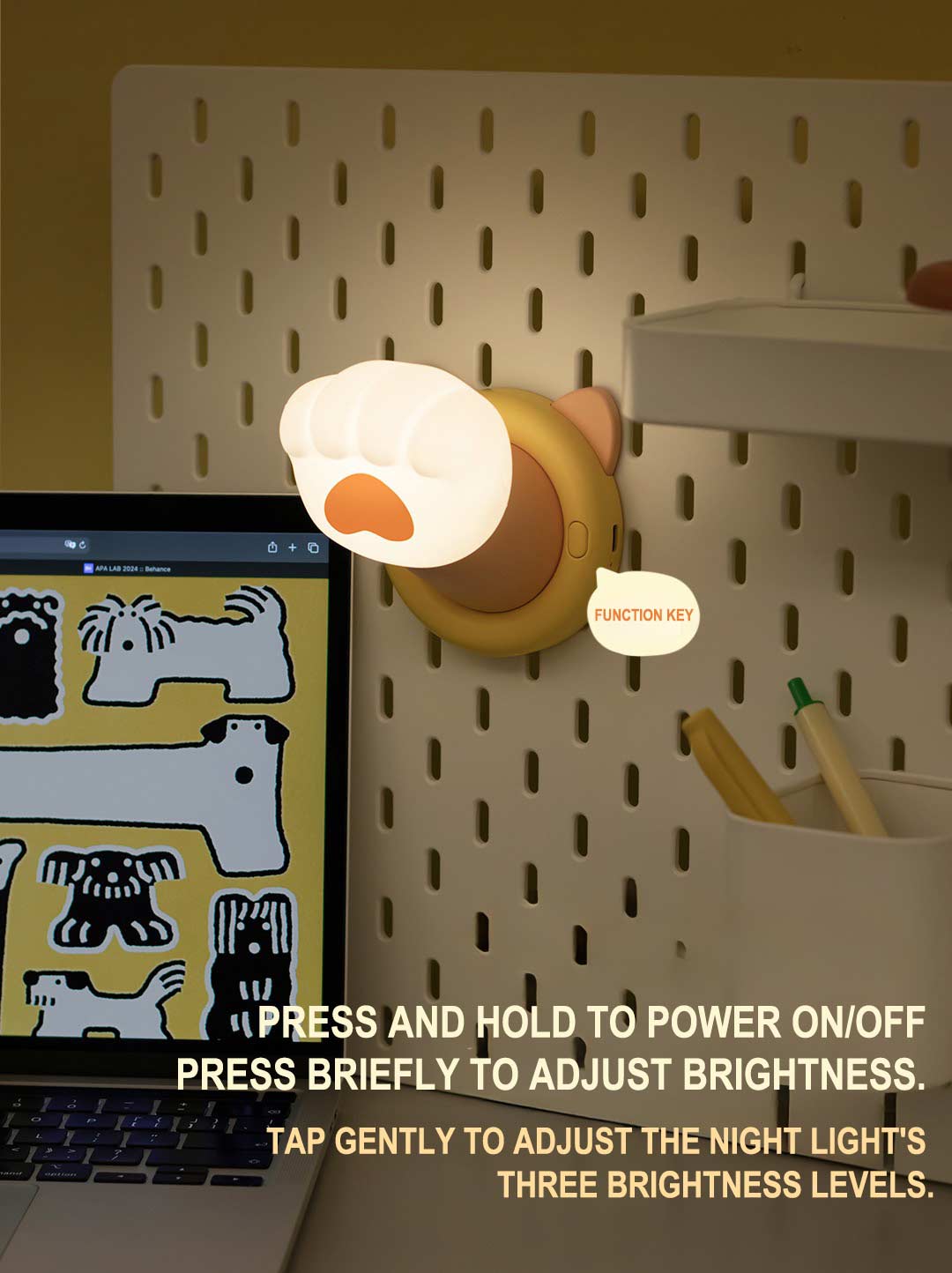 cat paw shaped night lamp with timer for bedroom