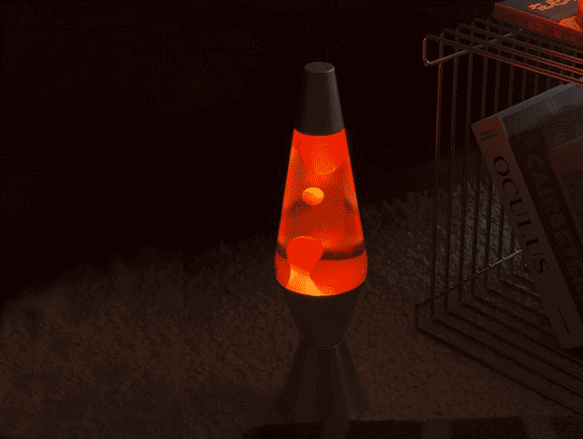 33cm Retro Lava Lamp with Orange Wax flowing in slow motion for aesthetic room decor
