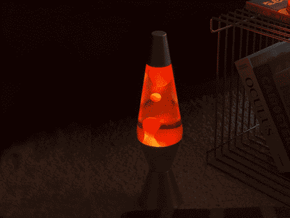 33cm Retro Lava Lamp with Orange Wax flowing in slow motion for aesthetic room decor