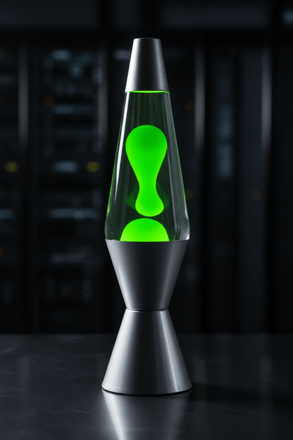 Clear Liquid Lava Lamp with Forest Green Wax - Nature Inspired Zen Motion Light