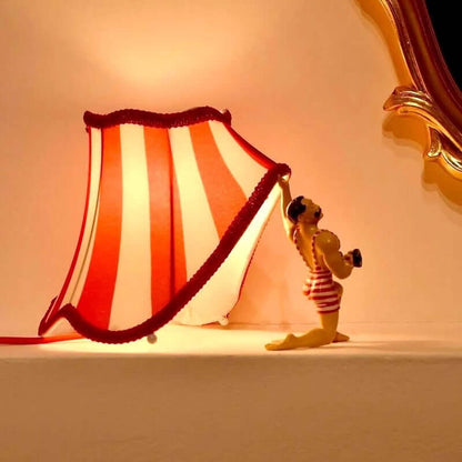 Circus Strongman Table Lamp on bedside table