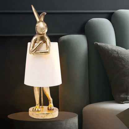 Nordic Apron Bunny Table Lamp on bedroom bedside table