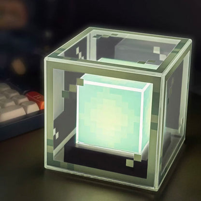 Minecraft Beacon RGB Night Light | Pixel Style Rechargeable Lamp